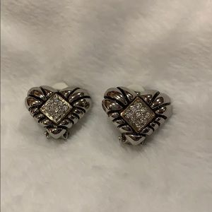 Heart shaped clip-on earrings